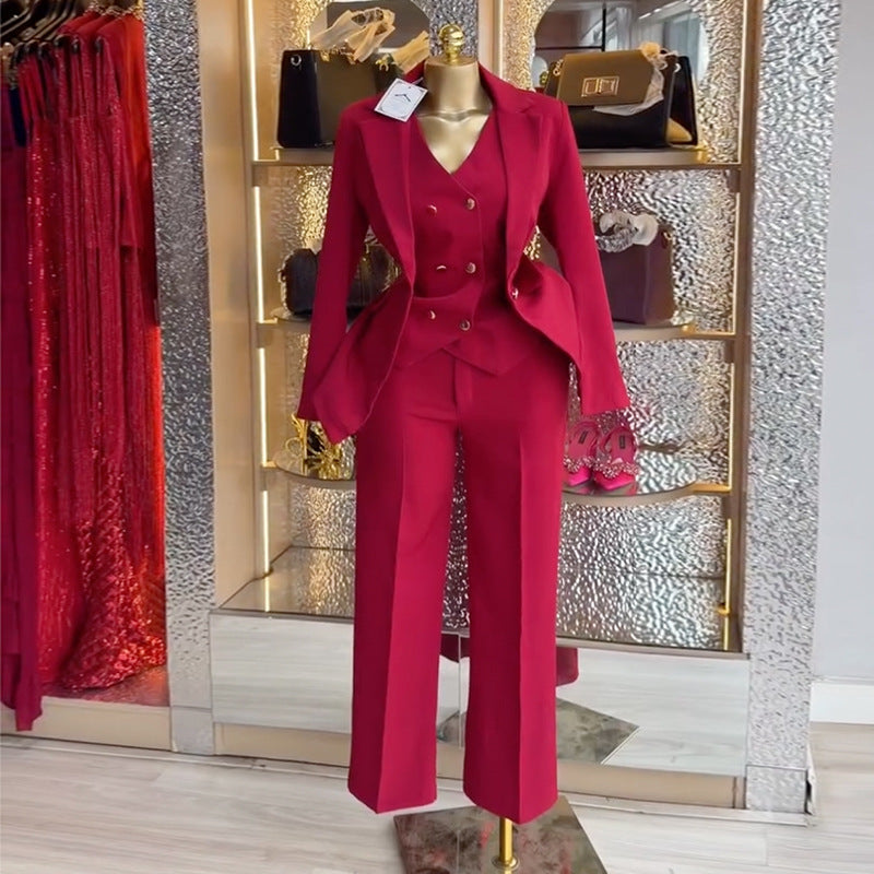 Spring Elegant Women's Solid-Color Three-Piece Set