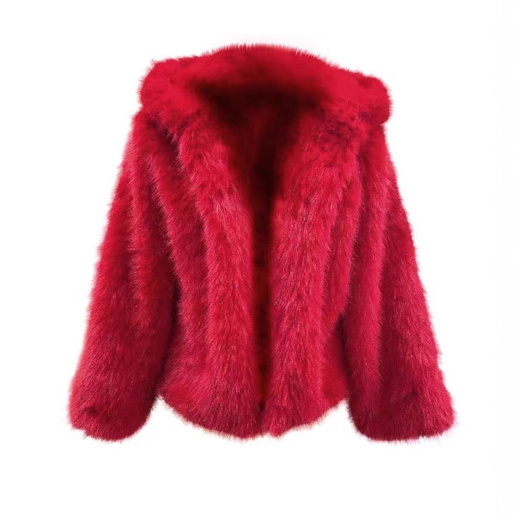 Women’s Faux Fur Coat – Thick Warm Furry Winter Jacket for Fall & Winter