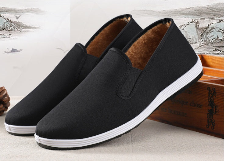 Men's Warm Velvet-Lined Cotton Casual Shoes
