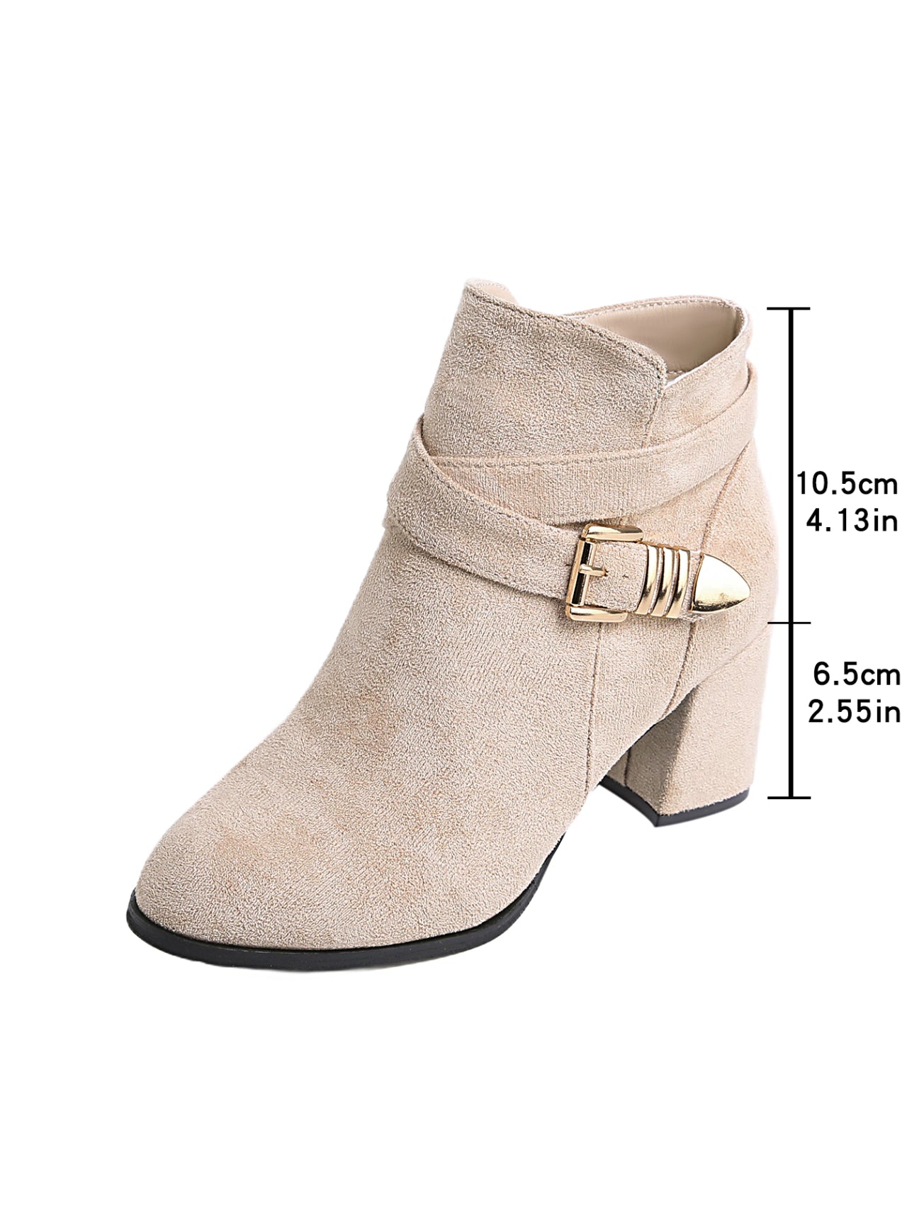 Women’s Chunky Heel Ankle Combat Boots – Solid Color Plus Size Fall & Winter Fashion Boots