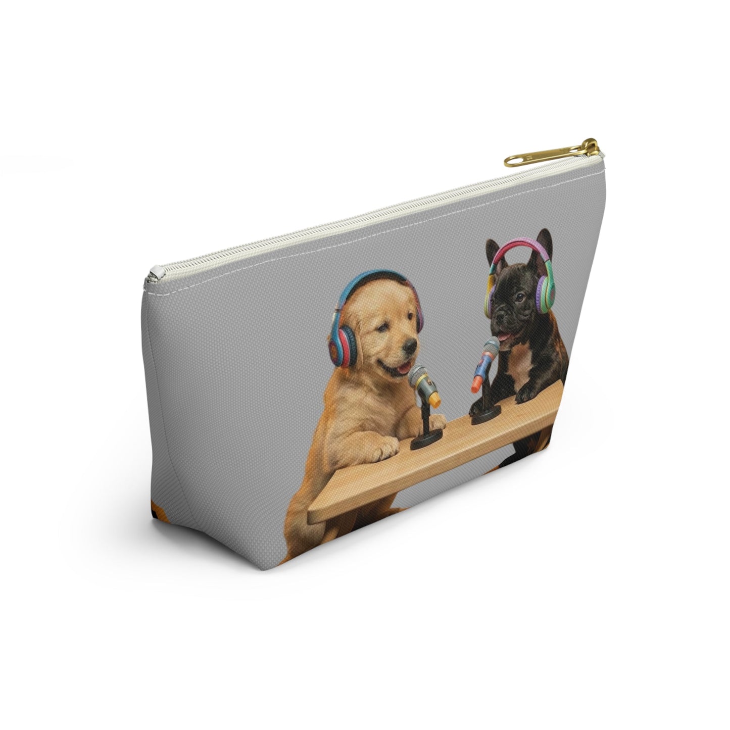 Goldie & Frenchie Playful Puppies and Serious Adults Accessory Pouch