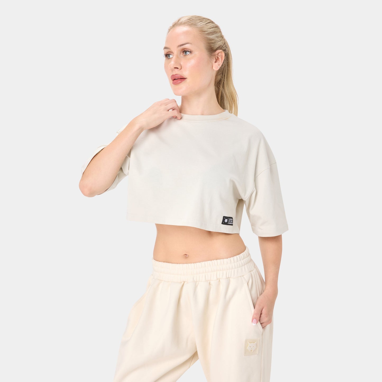 ALPHAFEM.08 CROP TOP — Tactical Beige
