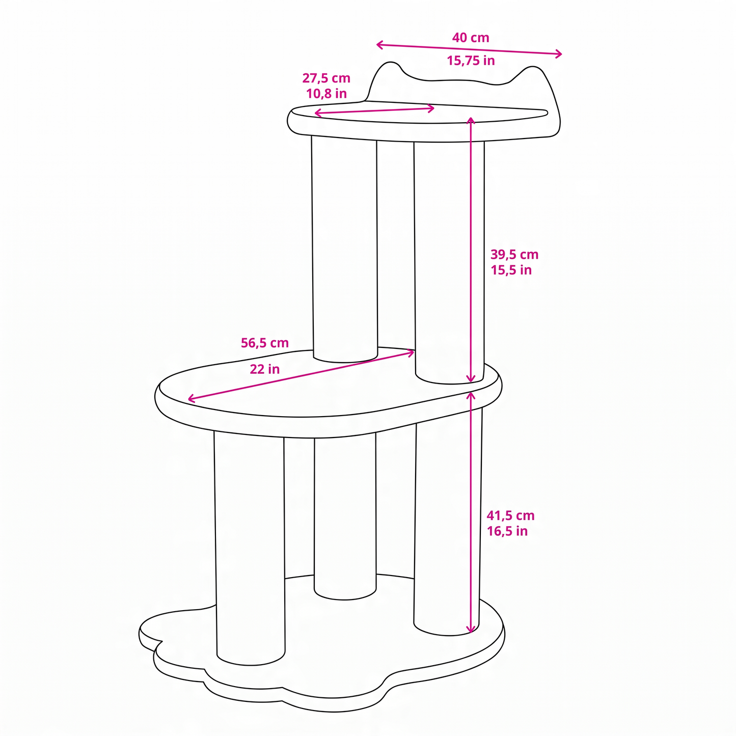 Relaxation - 2-Level Cat Tree - White Faux Fur