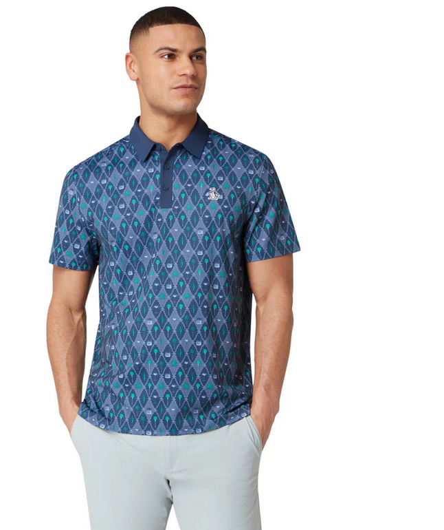 Cocktail Lattice Print Polo Style#OGKSF015