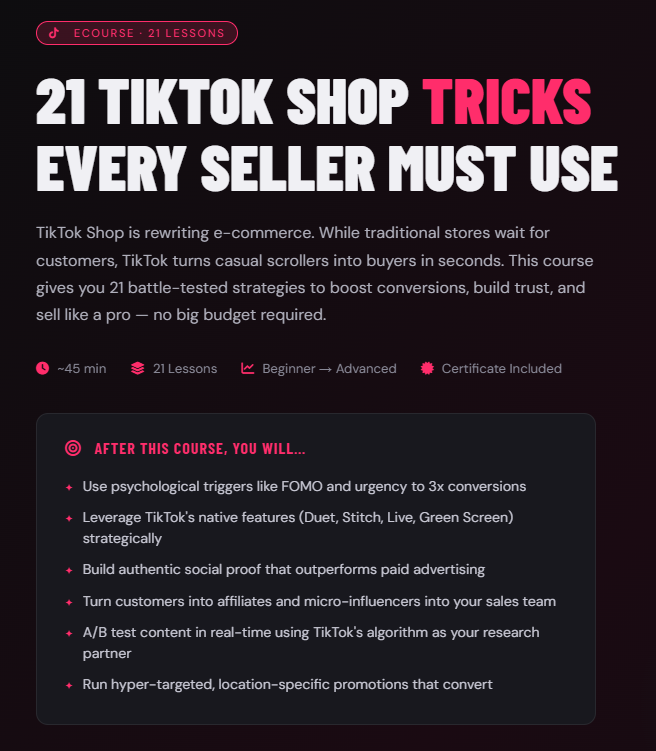 TikTok Shop - eCourse