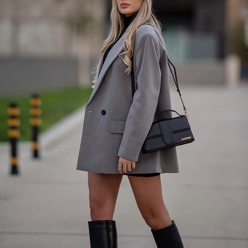 Women’s Two-Button Blazer – Elegant Street Style Tailored Jacket for Casual & Workwear