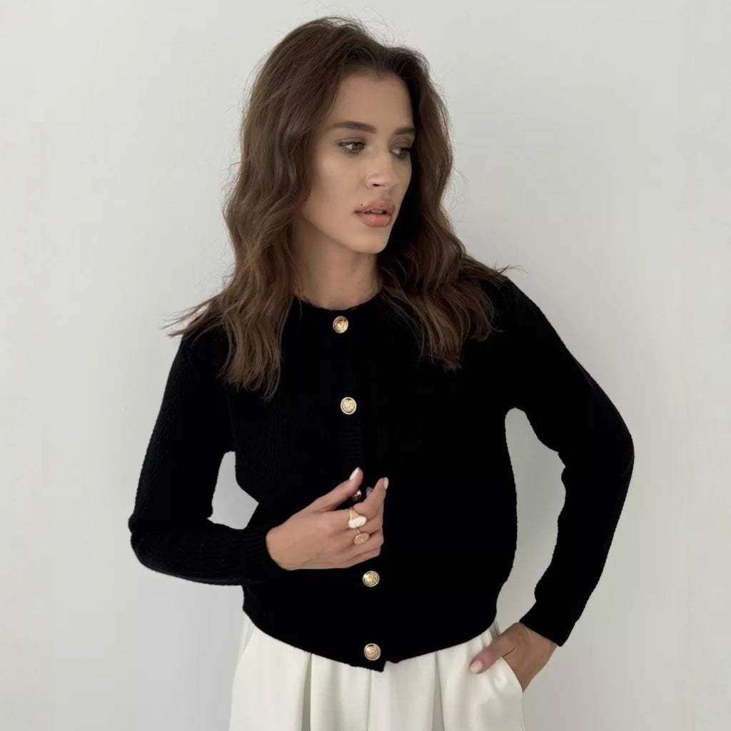 Women’s Slim-Fit Fashion Sweater – Stylish Short Casual Knit Top for Fall & Winter