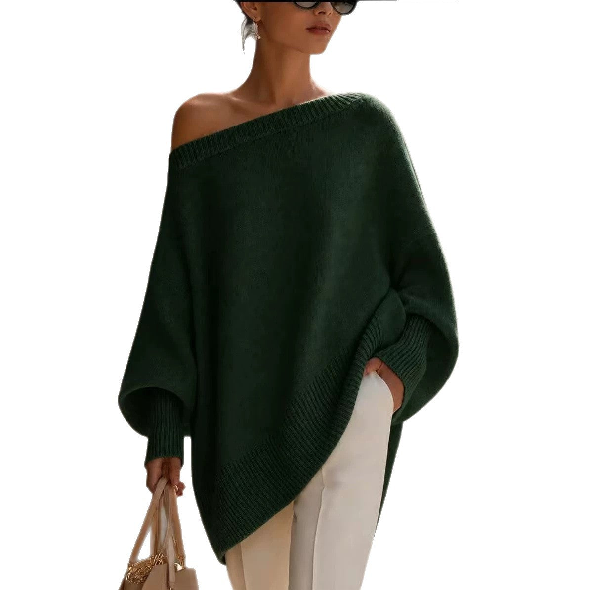 Women’s Thick Knit Pullover Sweater – Warm Casual Autumn & Winter Long-Sleeve Top