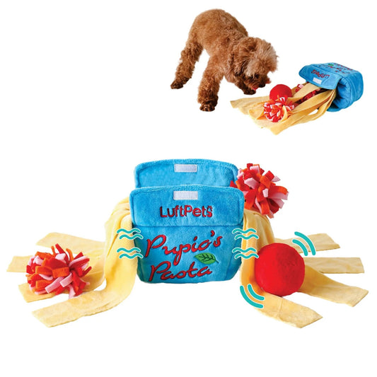 Pupio's Pasta Snuffle Toy —Crinkly & Washable Puzzle for Dogs, Cats, Rabbits, and Small Pets!