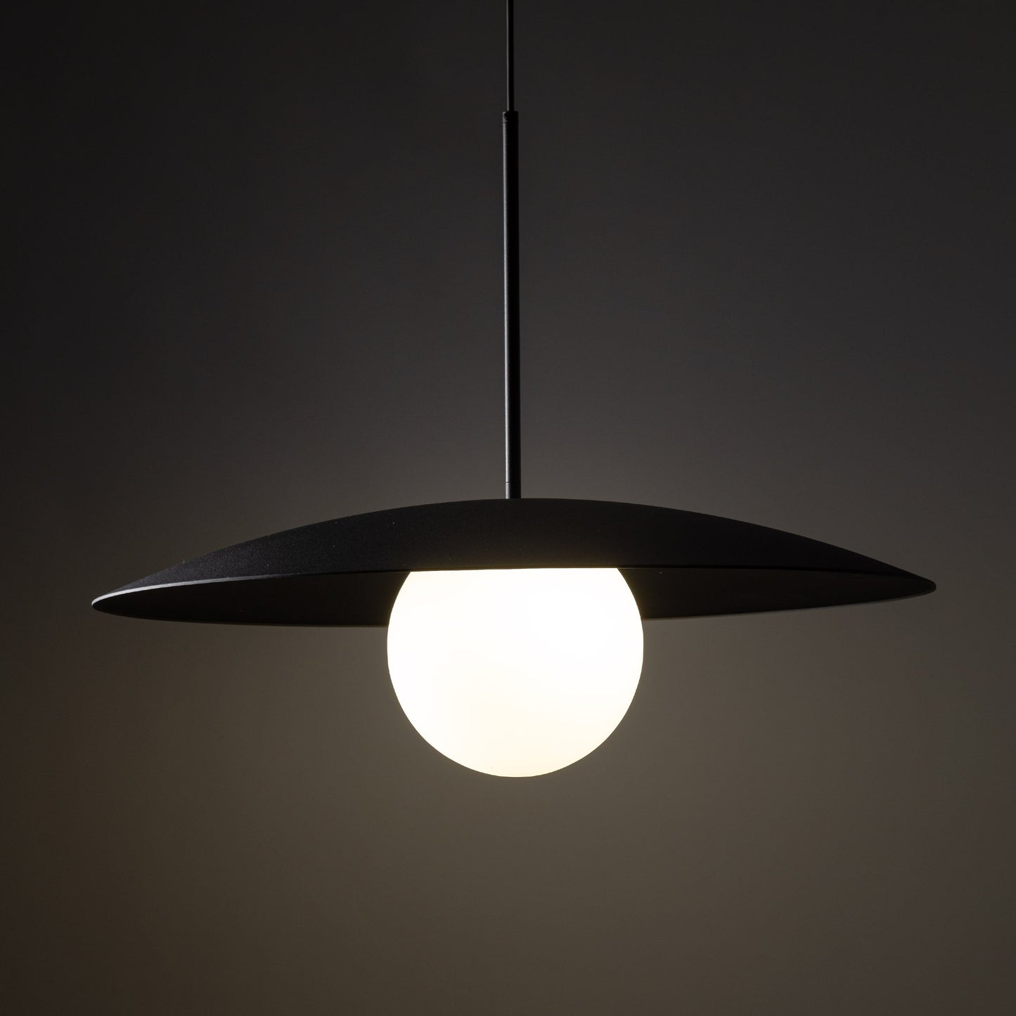 SLATE Mid-Century Modern Wide Dome Pendant Light for Kitchen Island & Dining Table