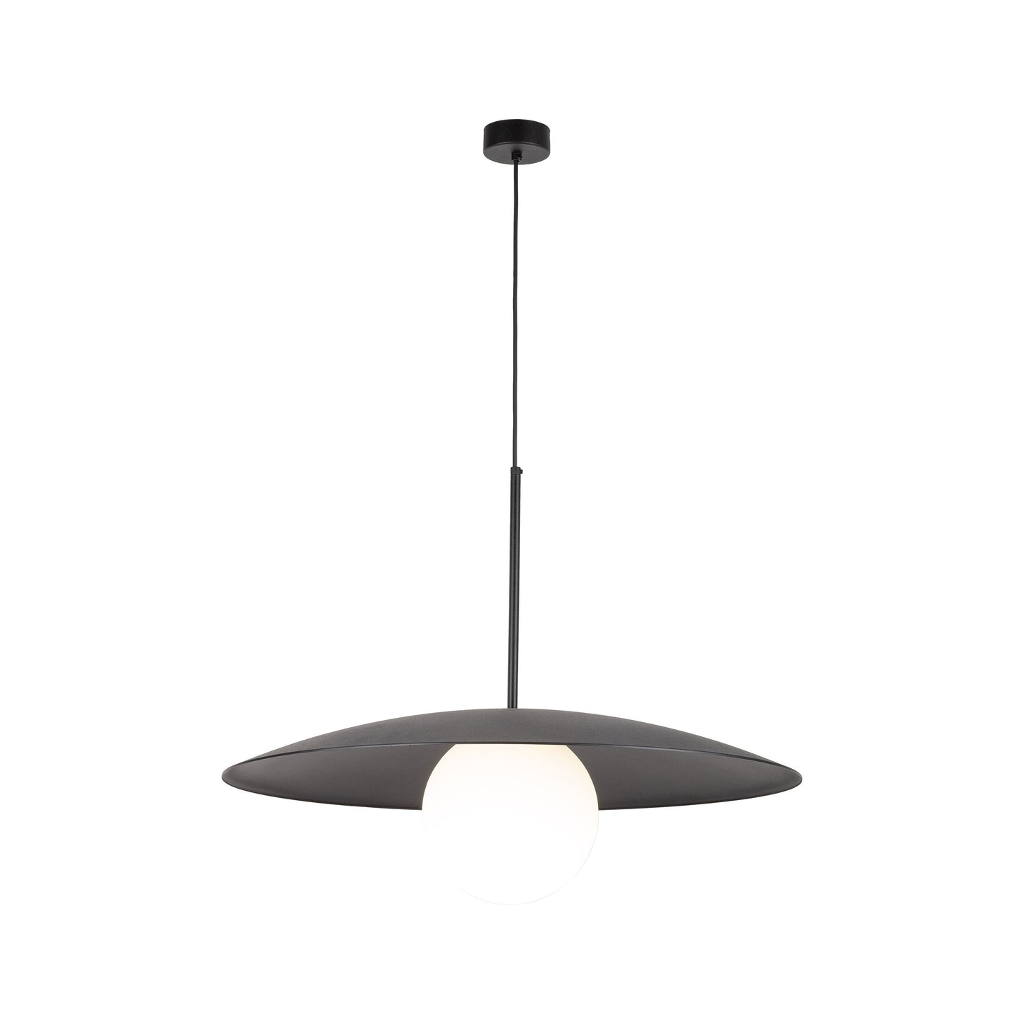 SLATE Mid-Century Modern Wide Dome Pendant Light for Kitchen Island & Dining Table