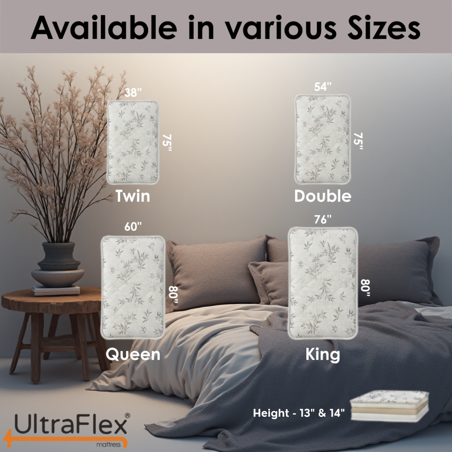 UltraFlex® Opulence Mattress and BoxSpring Set Medium Firm Orthopedic Hybrid Mattress – Canadian-Made Advanced Cooling Gel & Pocket Coil System for Undisturbed Sleep & Edge-to-Edge Support