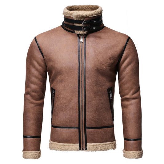 Men’s Leather Biker Jacket – Classic Motorcycle Motorcycle-Style Leather Coat for Casual Wear