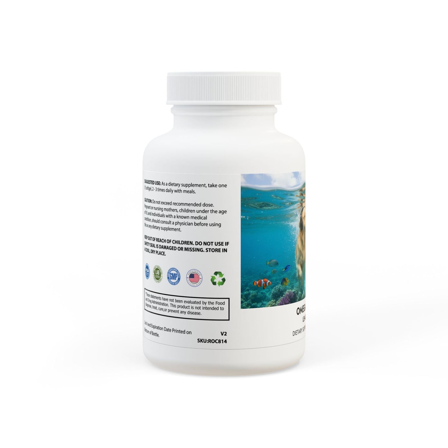 Goldie & Frenchie Omega 3 Fish Oil Supplement for Humans (60 Softgels)