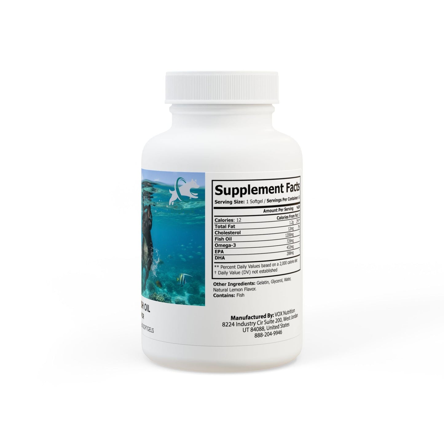Goldie & Frenchie Omega 3 Fish Oil Supplement for Humans (60 Softgels)