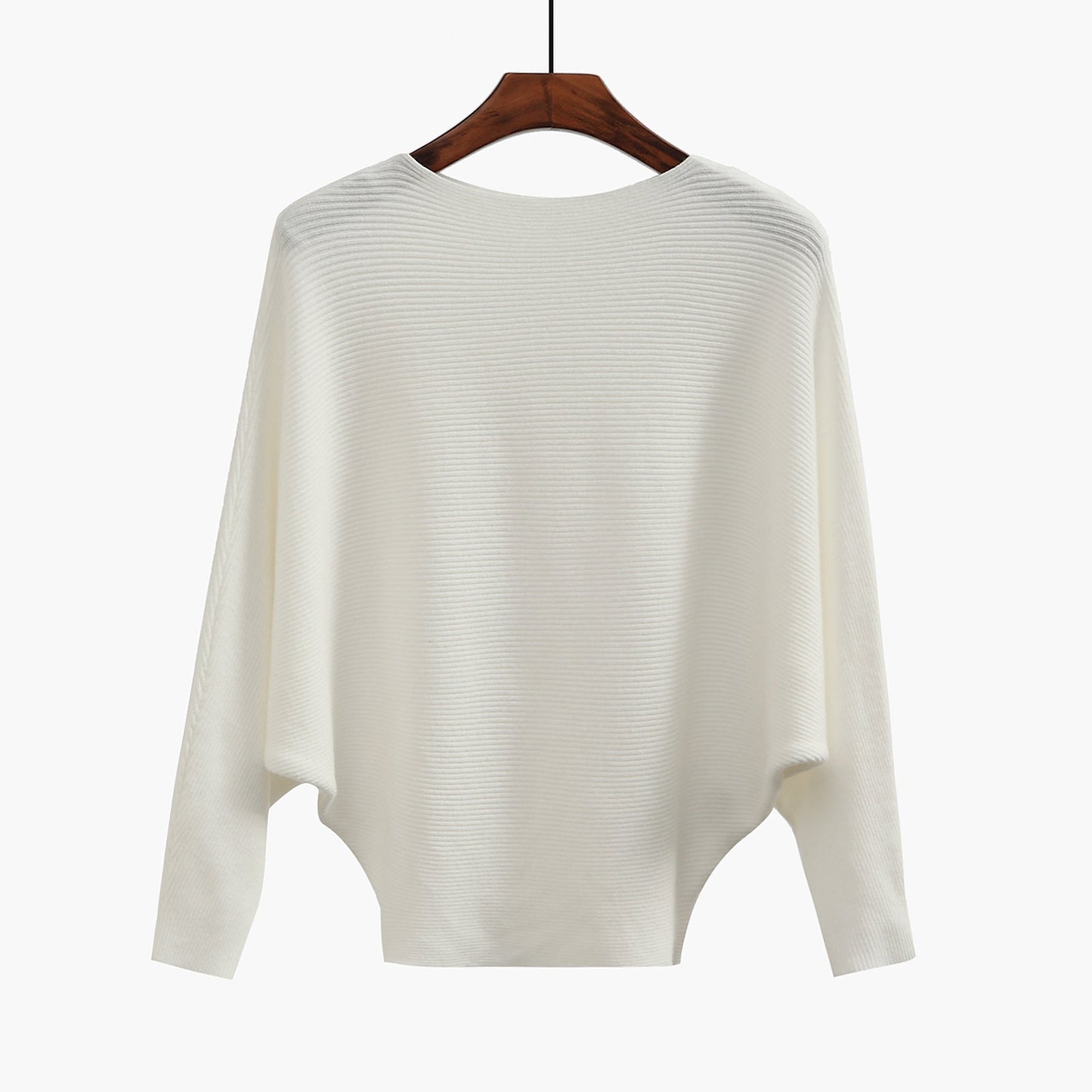 Women’s Halter Neck Batwing Knit Pullover Top – Stretchy Relaxed-Fit Casual Sweater