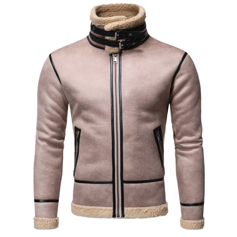 Men’s Leather Biker Jacket – Classic Motorcycle Motorcycle-Style Leather Coat for Casual Wear