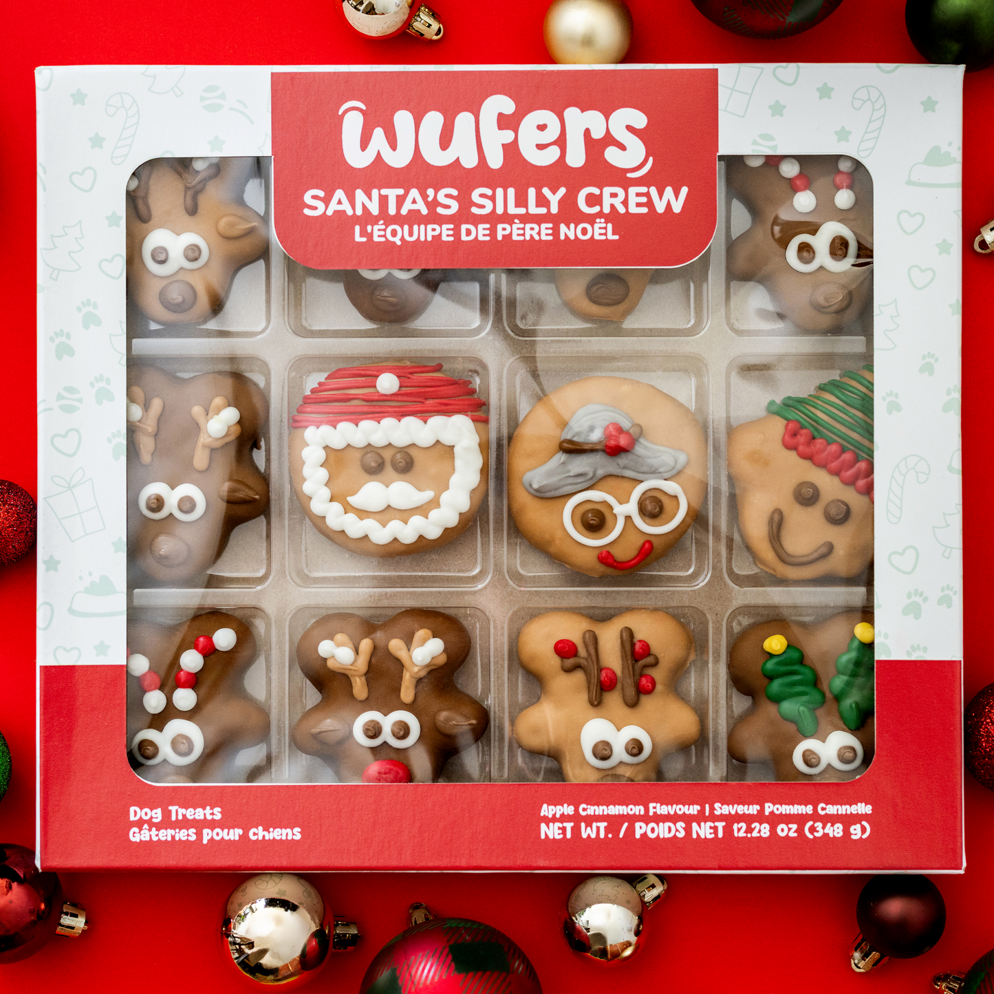 Wufers 12-Day Advent for Dogs | Giftable Santa's Silly Crew Cookie Box (12pk)