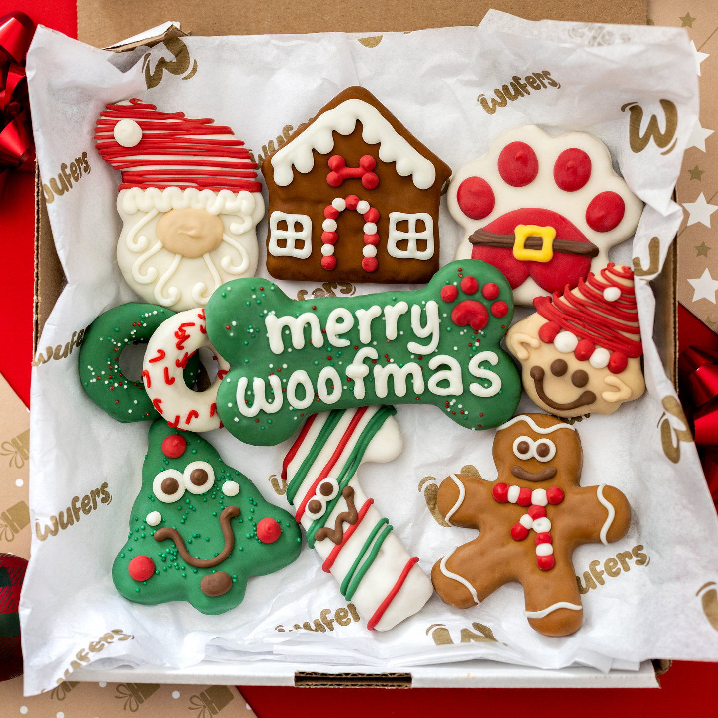 Wufers Christmas Dog Cookie Box