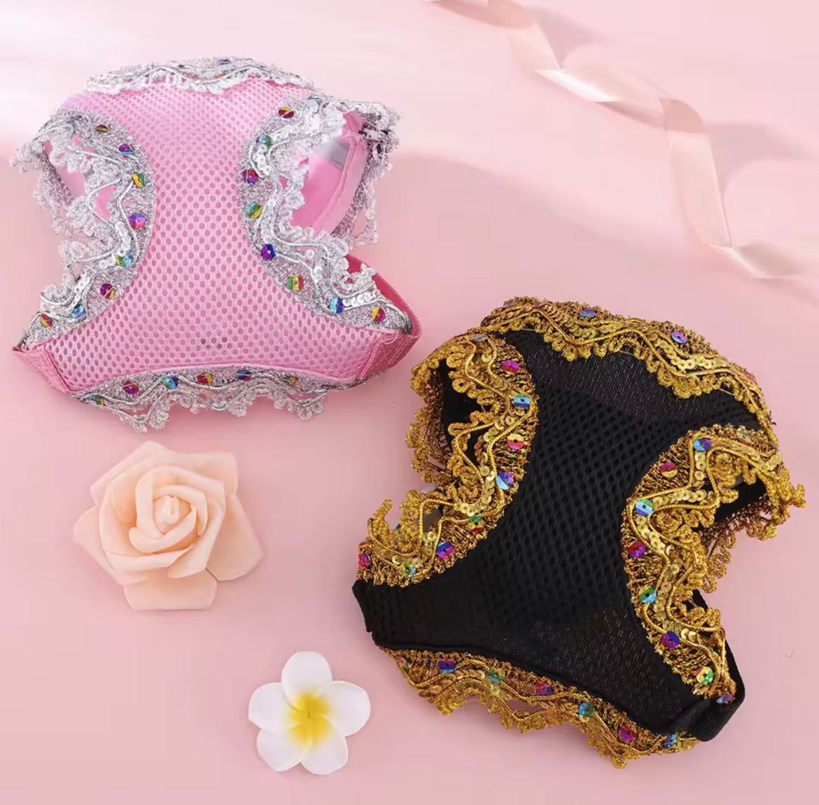 Crystal Lace Dog Harness & Leash Set – Luxury Designer Pet Wear