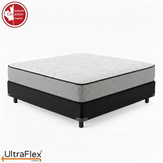 UltraFlex® DreamWeaver Medium Firm Pocket Coil Hybrid Mattress – Canadian-Made Orthopedic Support with Cooling Gel Foam, Quilted Top, Breathable & Hypoallergenic Comfort, Edge Support & Motion Isolation