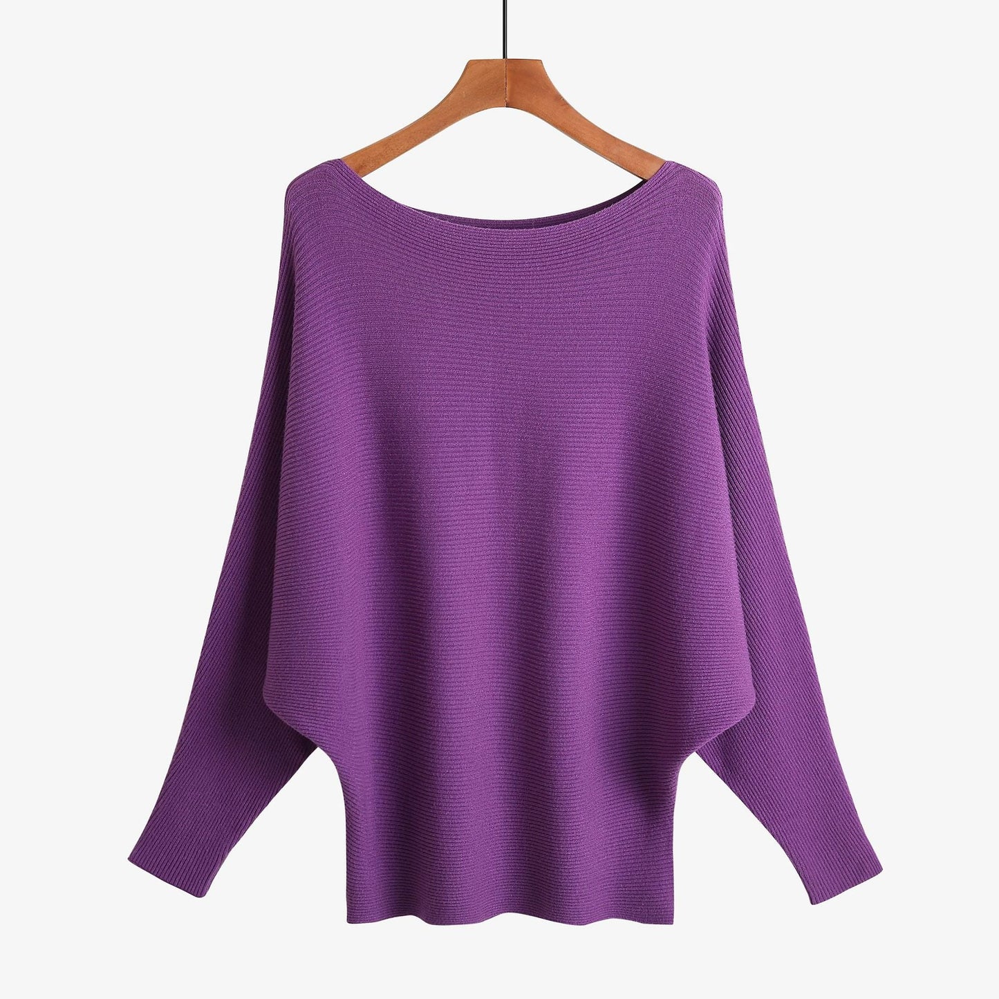 Women’s Halter Neck Batwing Knit Pullover Top – Stretchy Relaxed-Fit Casual Sweater