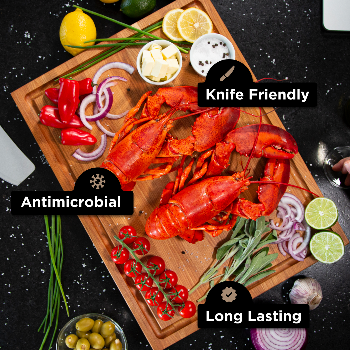 Classic Large Wood Reversible Cutting Board