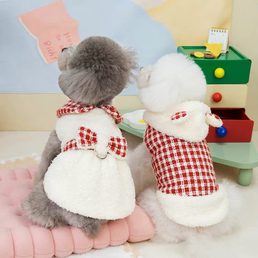 Nicholas Holiday Outfit for Dogs – Matching Dog Dress and Hoodie Set