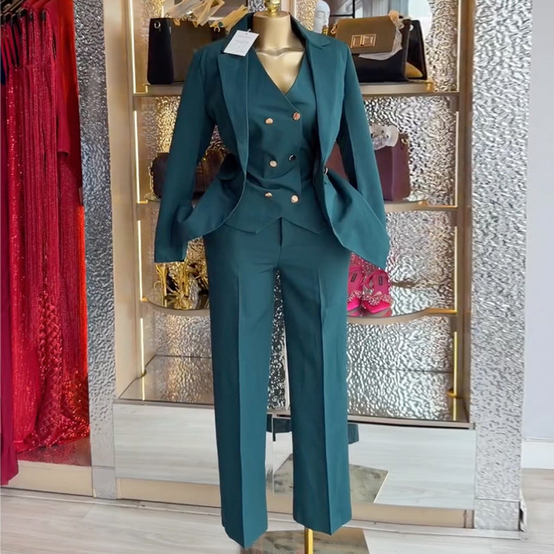 Spring Elegant Women's Solid-Color Three-Piece Set