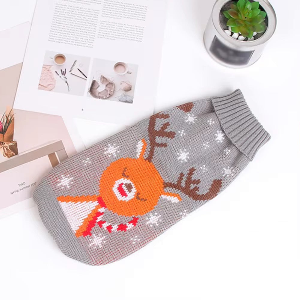 Reindeer Christmas Sweater for Dogs – Cozy Holiday Dog Sweater