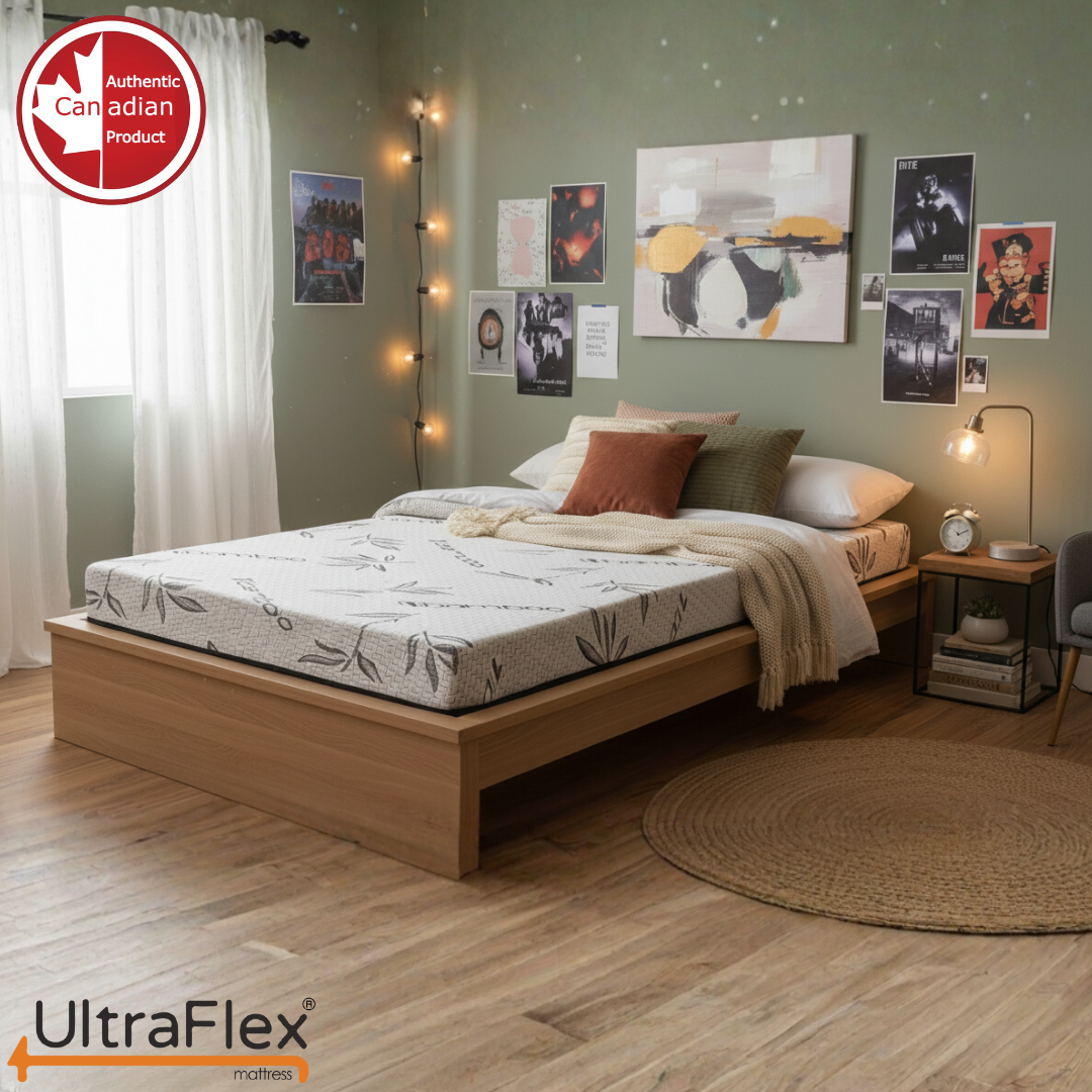 UltraFlex® ATLAS Canadian Made Firm Reversible Foam Mattress – Cooling Gel Infused High-Density Foam with Breathable Bamboo Cover – CertiPUR-US® Certified for Superior Comfort & Support