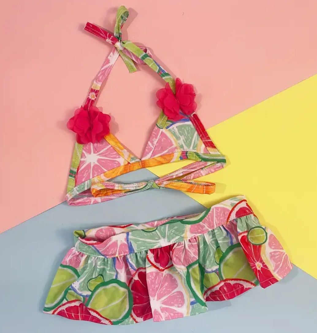 Citrusy Dog Swimwear | Fruit Print Dog Swim Outfit