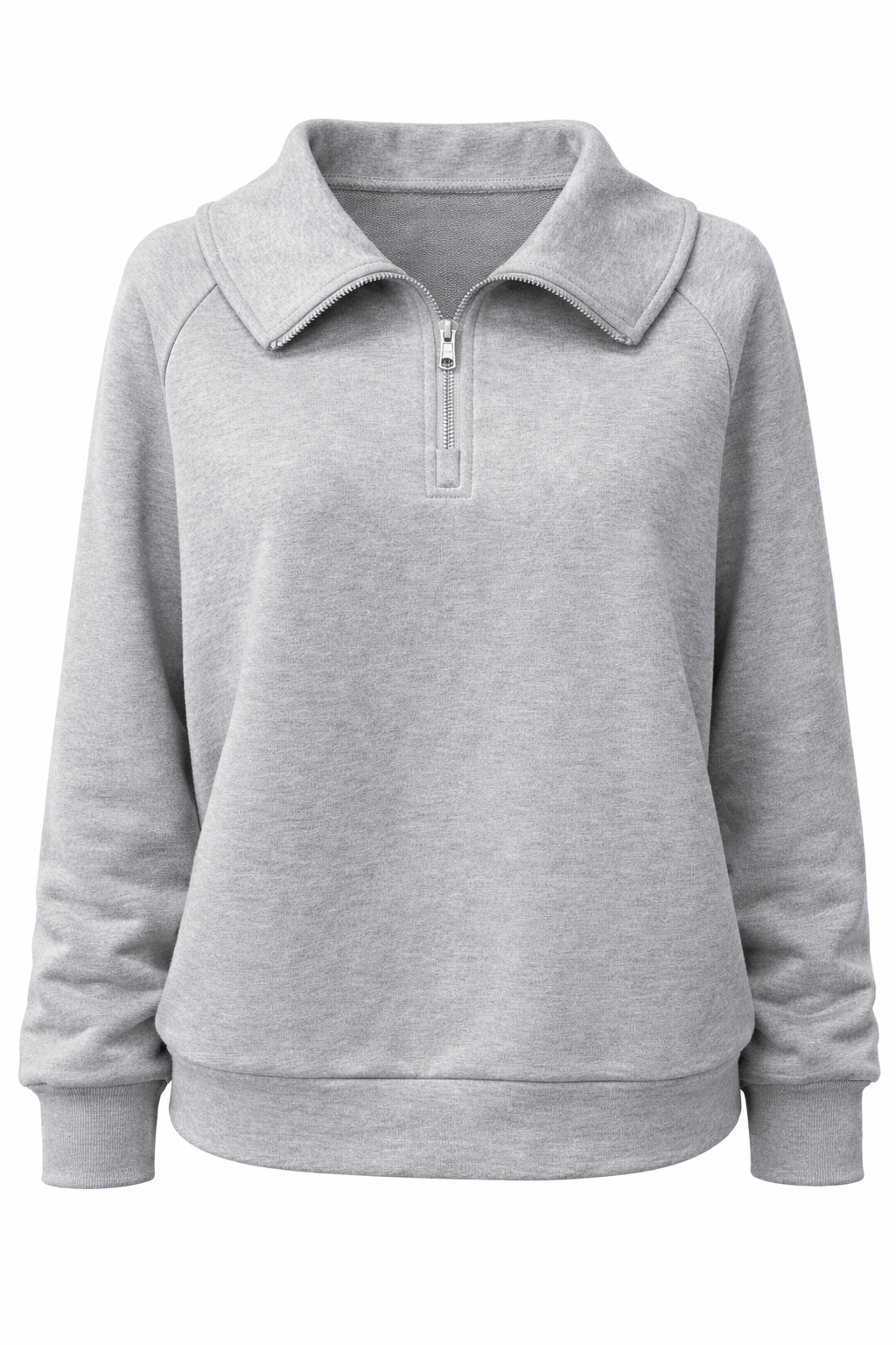 Maeve Luxeflow - Relaxed 3/4 Zip Top In Heather Grey