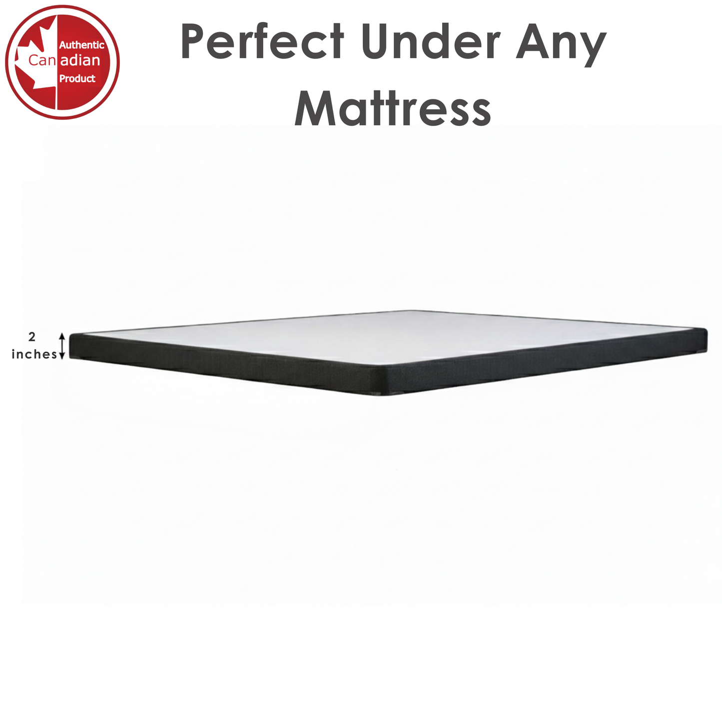 UltraFlex® Premium Solid Wood Box Spring Mattress Foundation 2" Low Profile - Twin, Double, Queen, King | Premium Heavy Duty Mattress Base, No Assembly Required, Compatible with All Mattress Types- Made in Canada