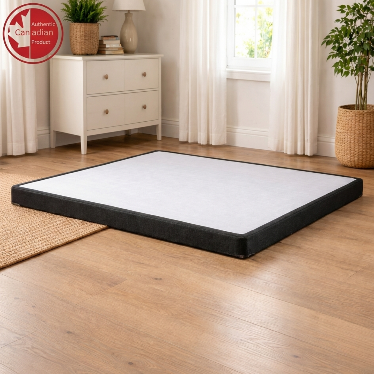 UltraFlex® Premium Solid Wood Box Spring Mattress Foundation 2" Low Profile - Twin, Double, Queen, King | Premium Heavy Duty Mattress Base, No Assembly Required, Compatible with All Mattress Types- Made in Canada