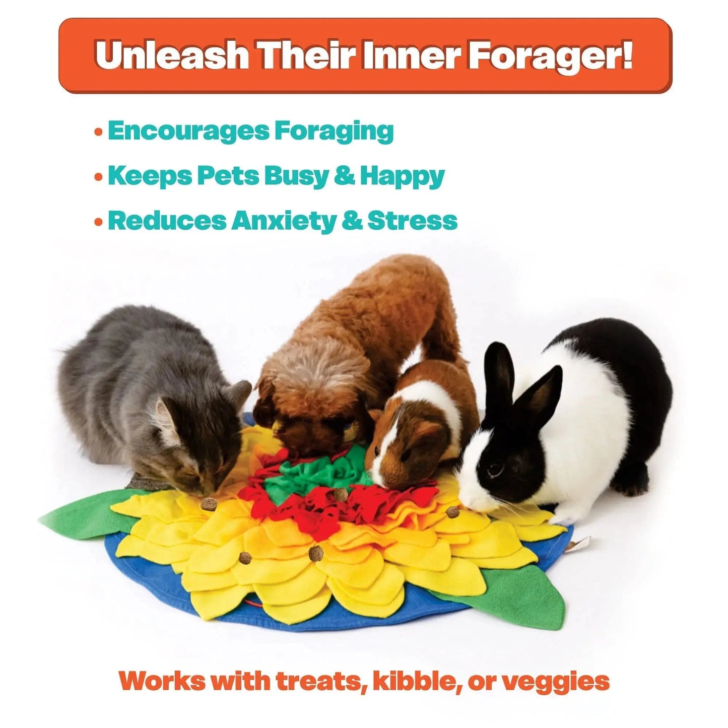 Sunflowerz Snuffle Mat—Soft & Washable- For Dogs, Cats & Rabbits