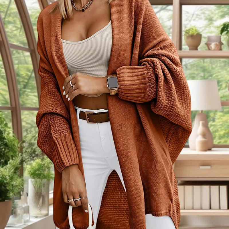 Women’s Long Cardigan Sweater Coat – Solid Color Loose Fit Casual Knit Outerwear