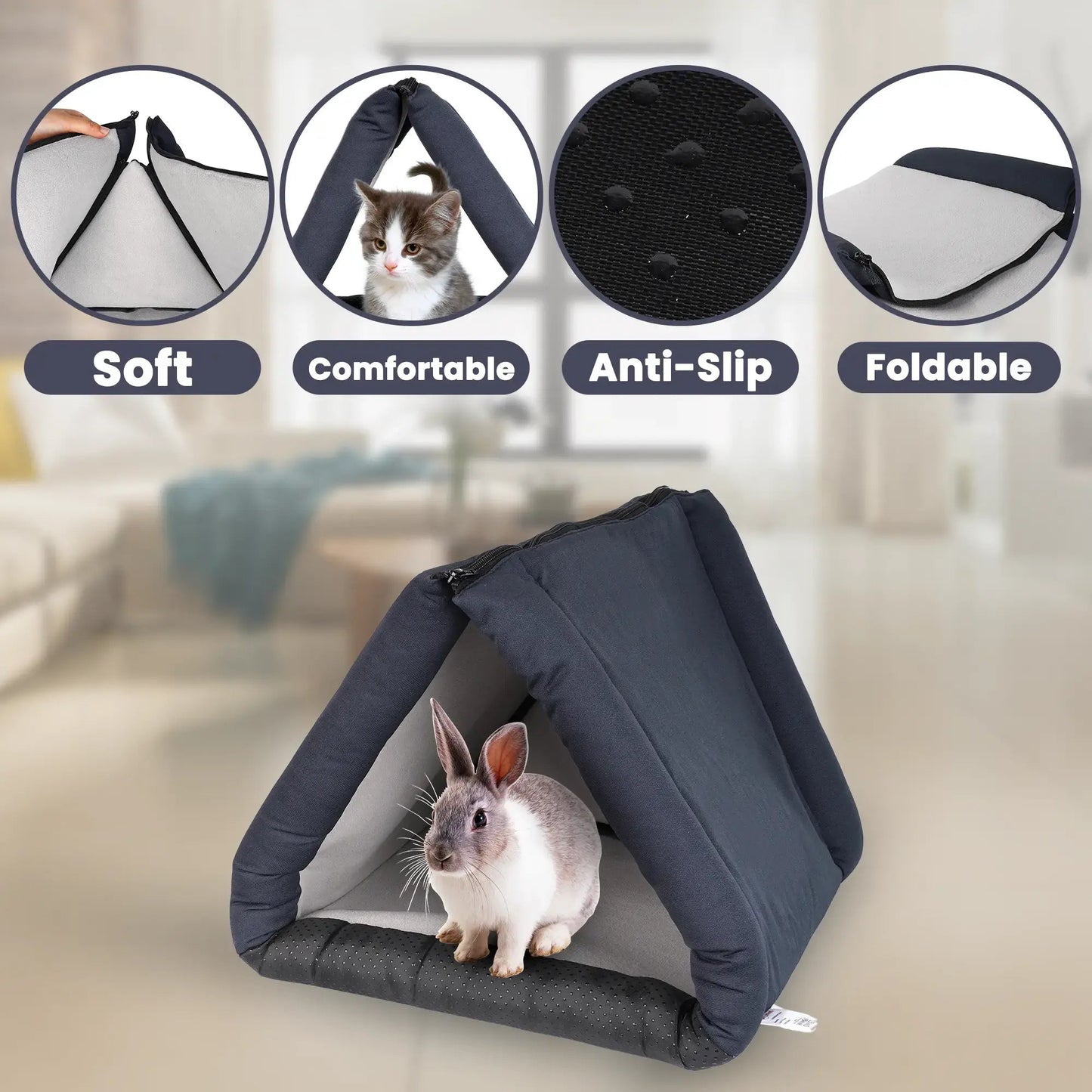 The "No-Trap" Convertible Rabbit Bed & Tunnel