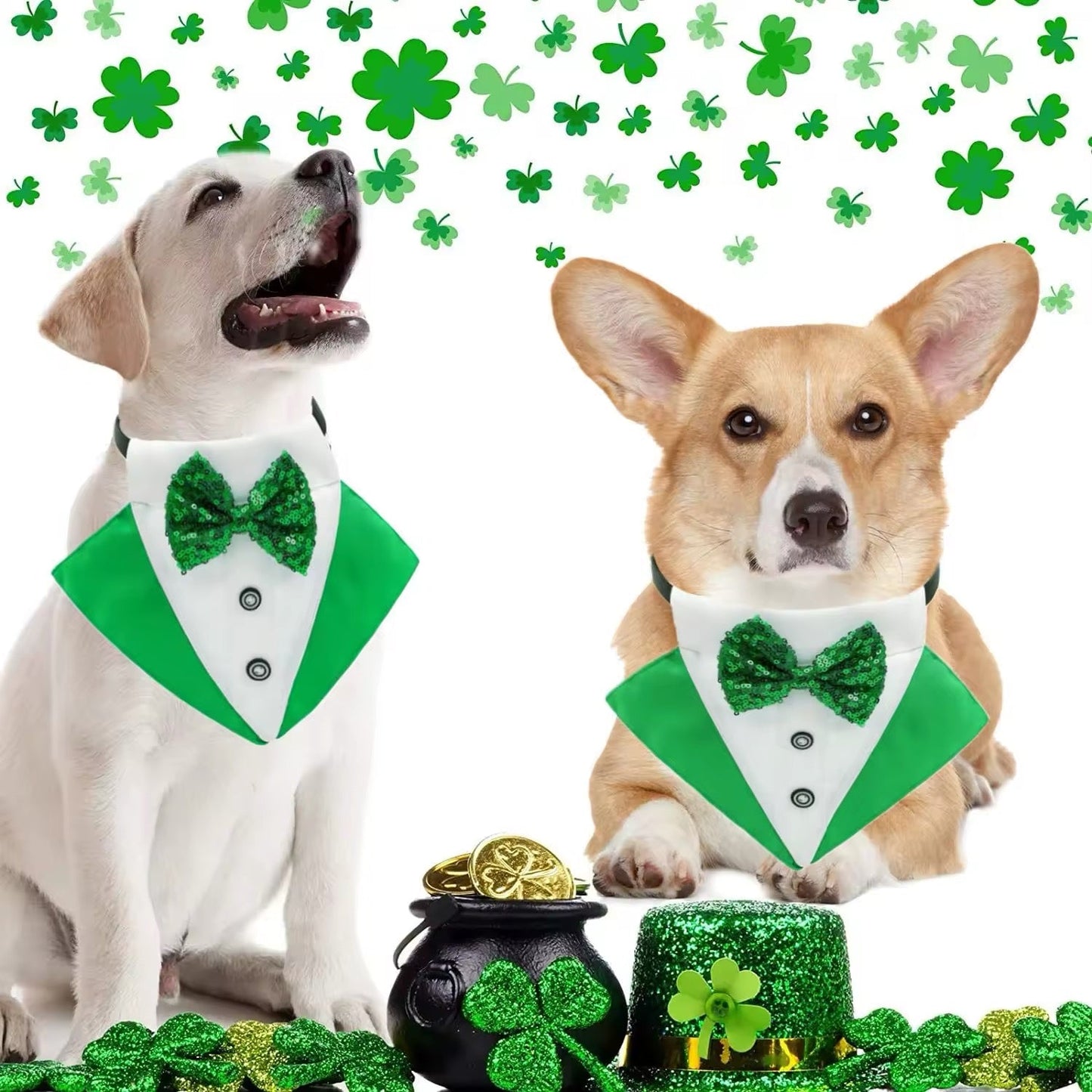 Saint Patrick’s Day Bandana – Dog Bowtie Suit Bandana