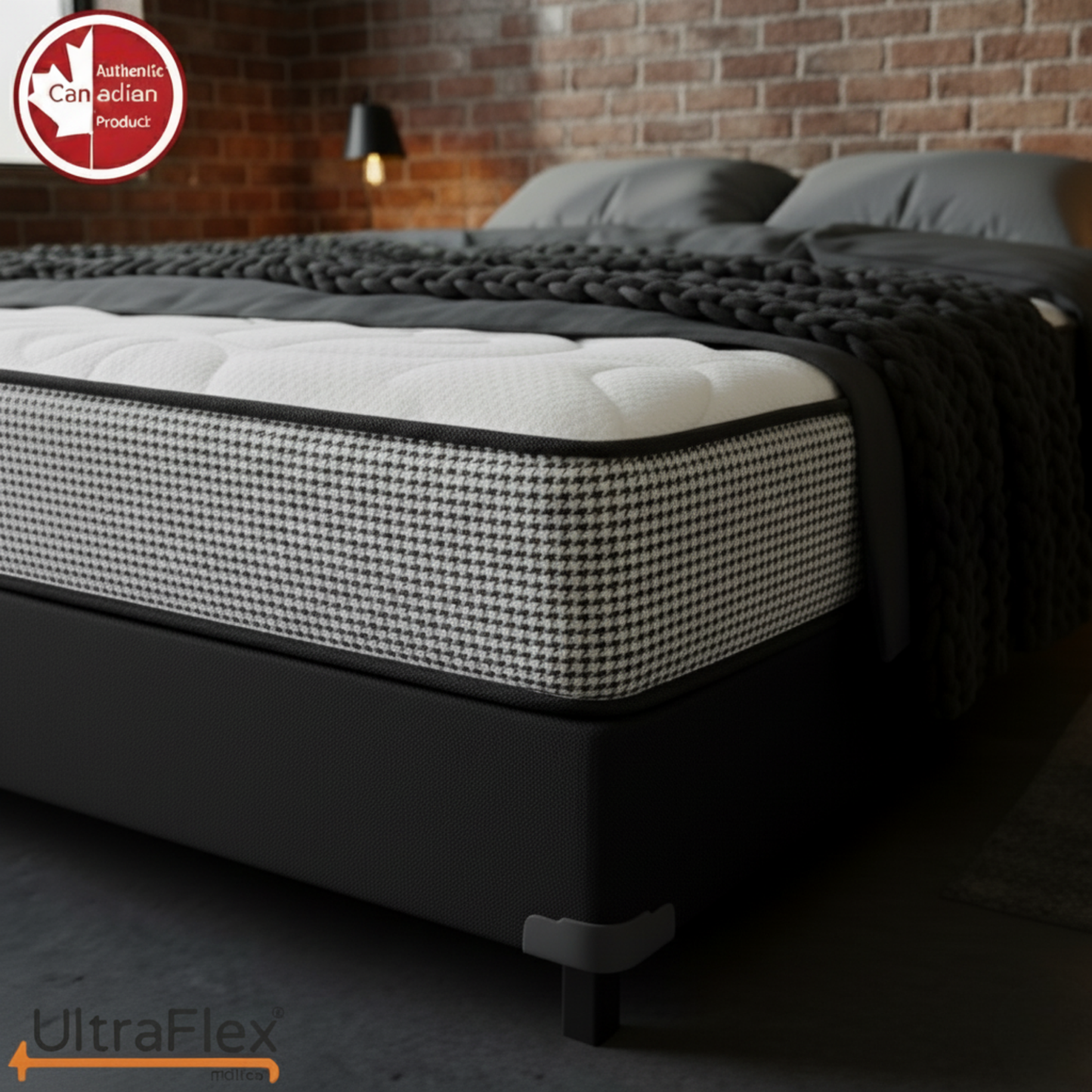 UltraFlex® DreamWeaver Mattress and BoxSpring Set Medium Firm Pocket Coil Hybrid Mattress – Canadian-Made Orthopedic Support with Cooling Gel Foam, Quilted Top, Breathable & Hypoallergenic Comfort, Edge Support & Motion Isolation