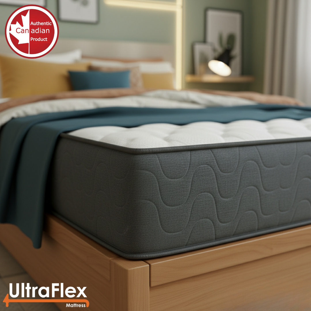 UltraFlex® HERCULES Mattress and BoxSpring Set Firm Orthopedic Mattress – Cooling Gel, High-Density Soy Foam, Spinal Care | CertiPUR-US® | Made in Canada