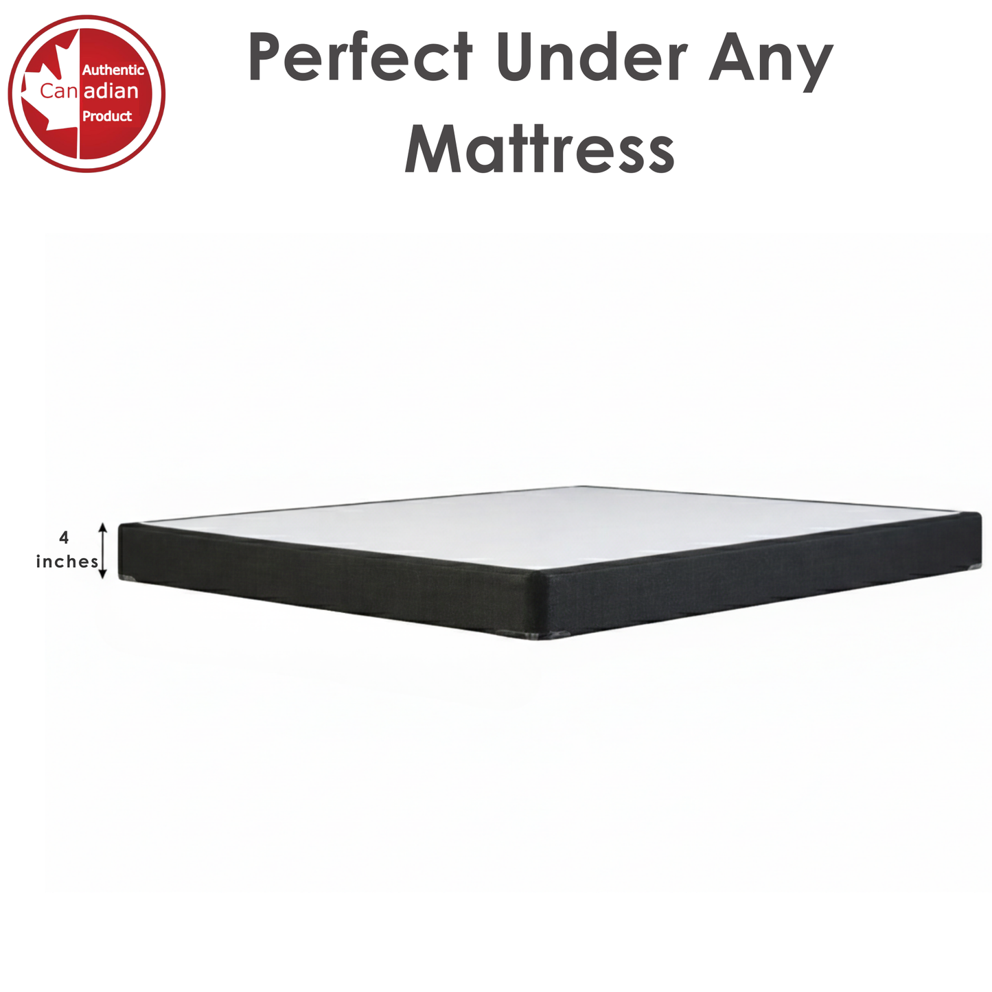 UltraFlex® Premium Solid Wood Box Spring Mattress Foundation 4" Low Profile - Twin, Double, Queen, King | Premium Heavy Duty Mattress Base, No Assembly Required, Compatible with All Mattress Types- Made in Canada