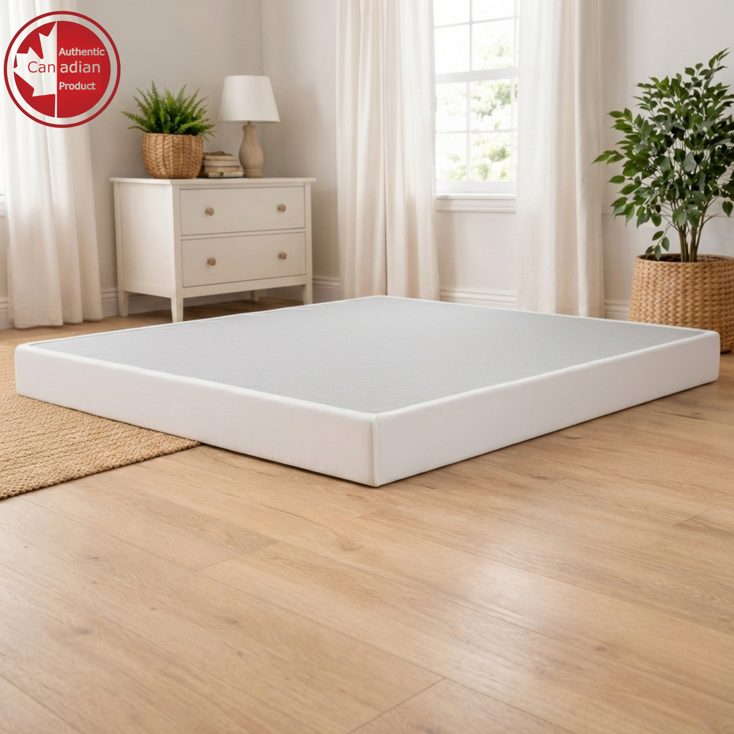 UltraFlex® Premium Solid Wood Box Spring Mattress Foundation 4" Low Profile - Twin, Double, Queen, King | Premium Heavy Duty Mattress Base, No Assembly Required, Compatible with All Mattress Types- Made in Canada