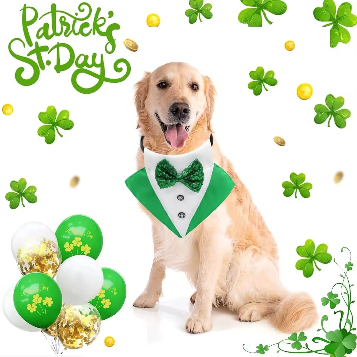 Saint Patrick’s Day Bandana – Dog Bowtie Suit Bandana
