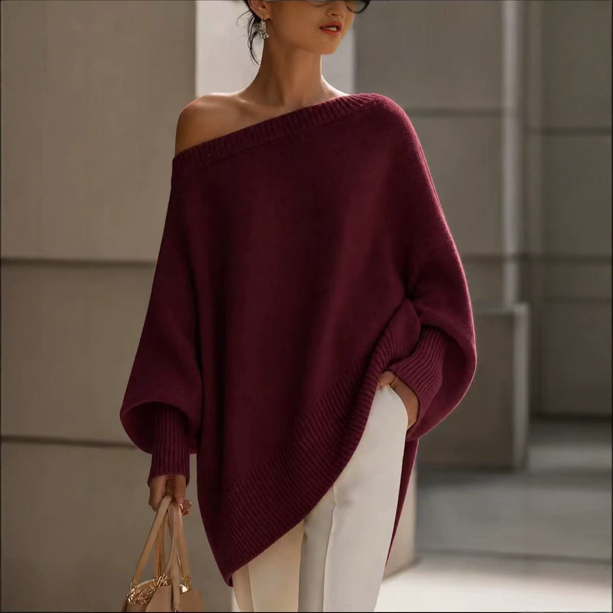 Women’s Thick Knit Pullover Sweater – Warm Casual Autumn & Winter Long-Sleeve Top