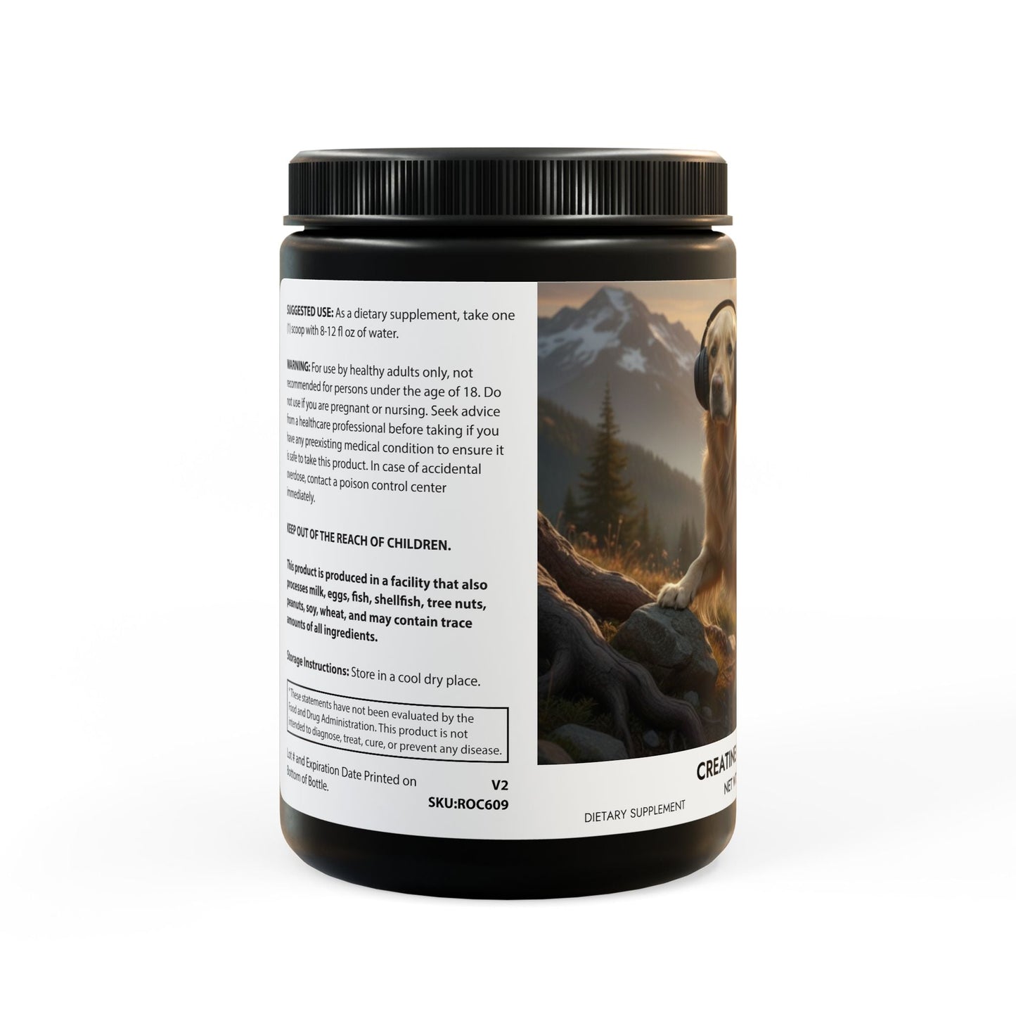 Goldie & Frenchie Creatine Monohydrate Supplement (300g, 10.58oz)