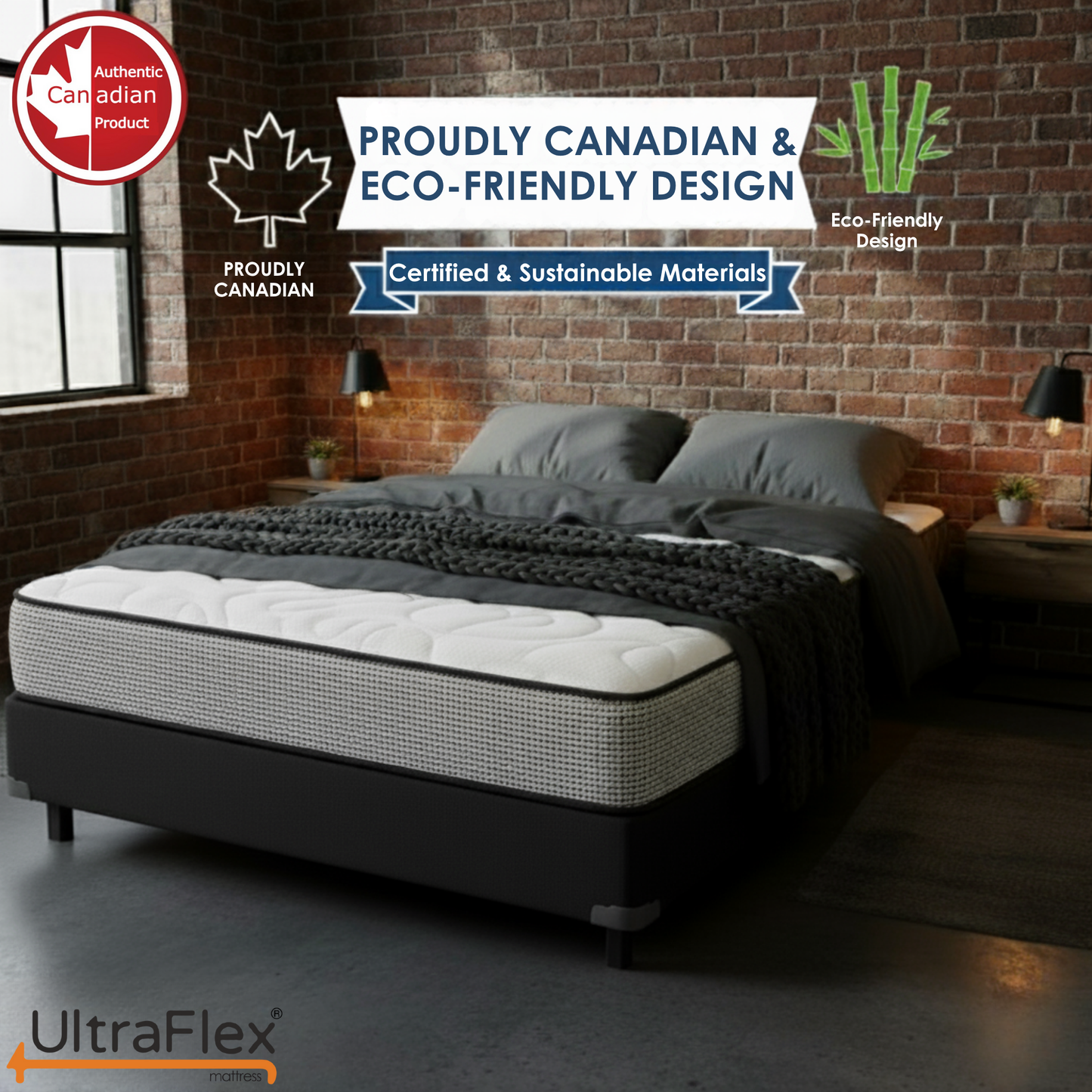 UltraFlex® DreamWeaver Medium Firm Pocket Coil Hybrid Mattress – Canadian-Made Orthopedic Support with Cooling Gel Foam, Quilted Top, Breathable & Hypoallergenic Comfort, Edge Support & Motion Isolation