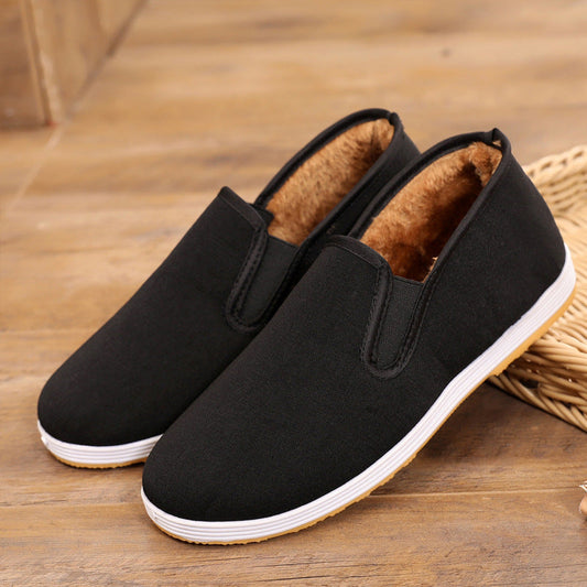 Men's Warm Velvet-Lined Cotton Casual Shoes