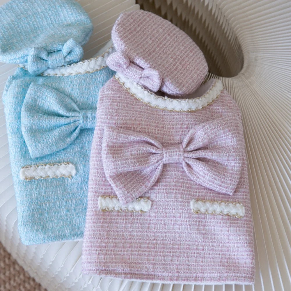 Paris Dog Dress & Hat Set – Elegant Outfit for Dogs