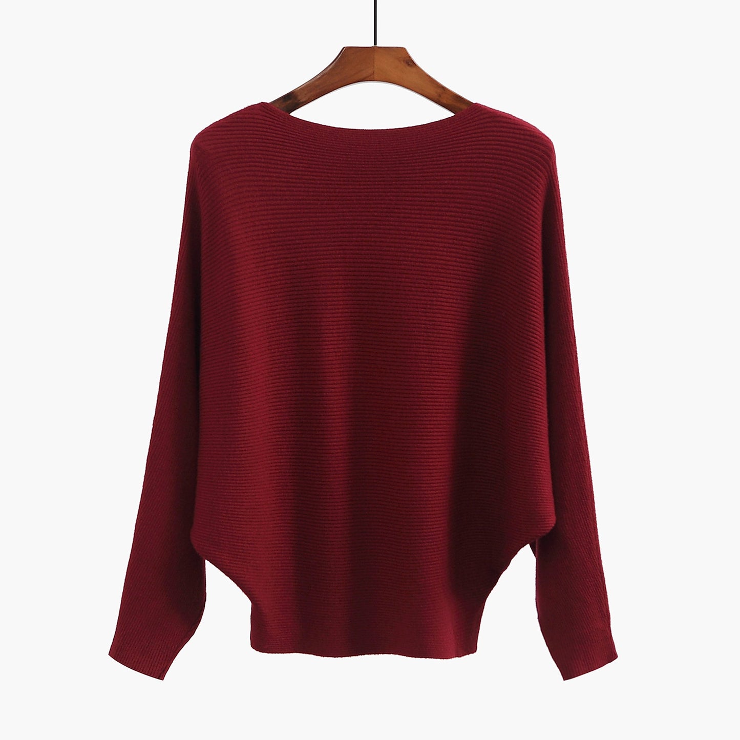 Women’s Halter Neck Batwing Knit Pullover Top – Stretchy Relaxed-Fit Casual Sweater